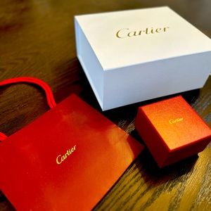 Cartier empty gift box ring box and gift bag set